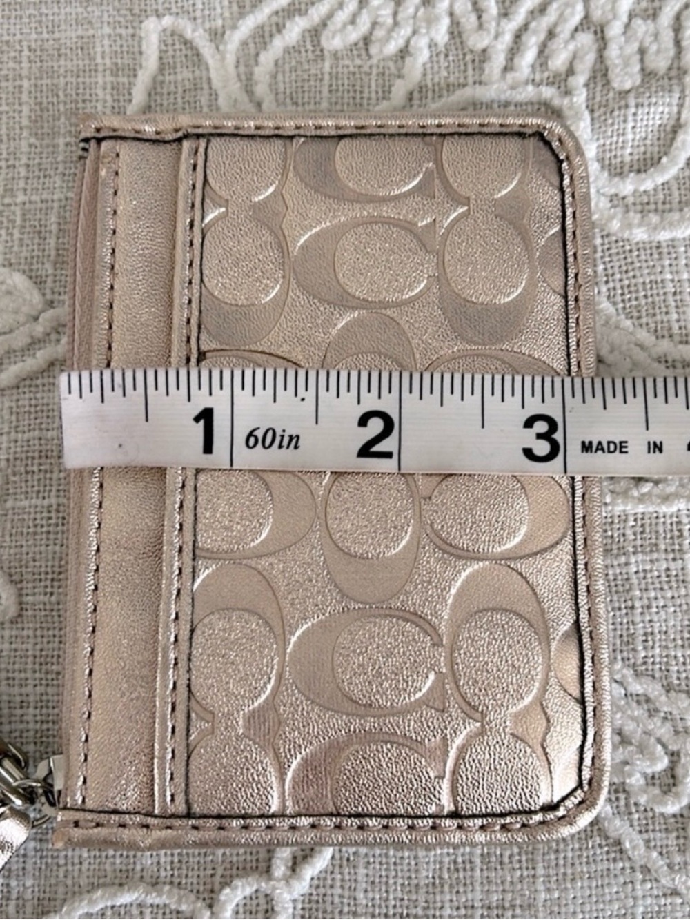Coach Metallic Embossed Card/ Key Holder Wristlet - Picture 11 of 11